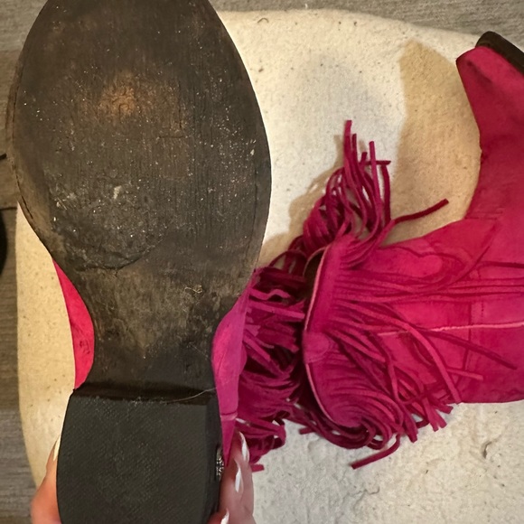 Eight Second Angel - pink fringe Cowgirl Boots - Picture 3 of 3